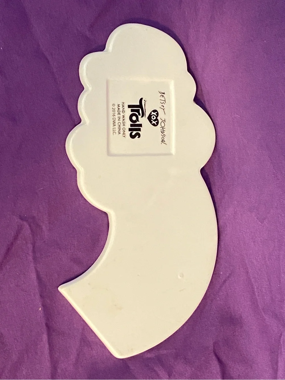 Betsey Johnson x Trolls Rainbow White Cloud Jewelry Dish with Gold Trim